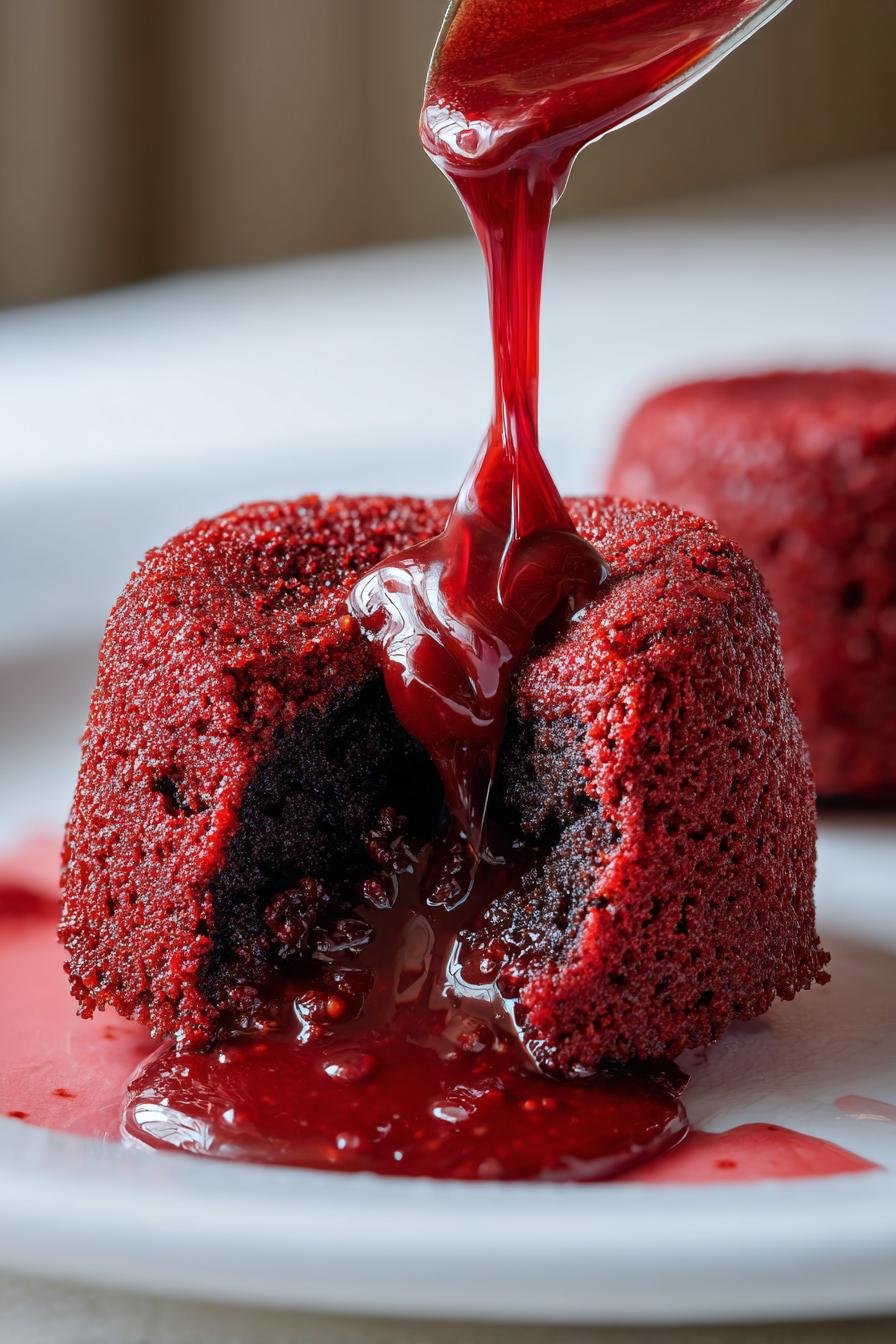 Oreo Stuffed Red Velvet Lava Cakes